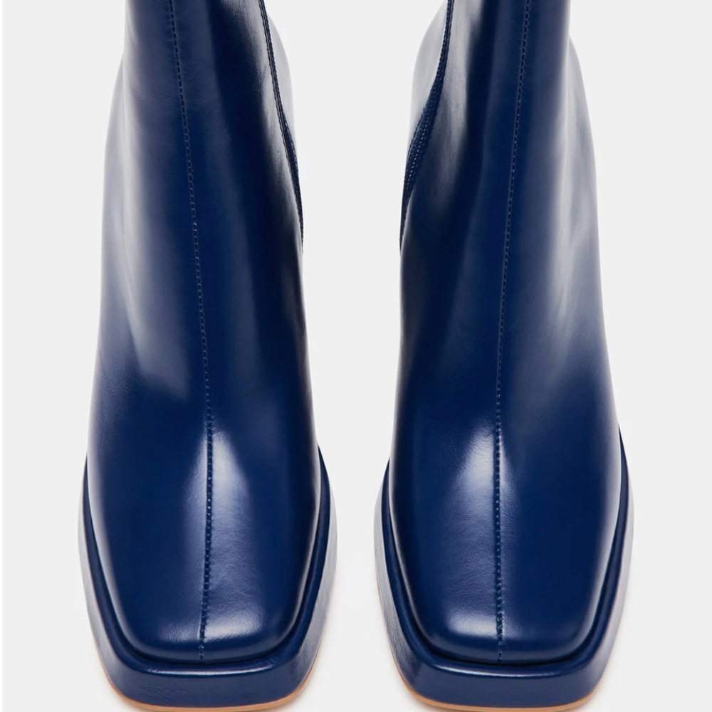 BLUE FREYA NAVY LEATHER Women's Ankle Boots - Picture 3 of 7